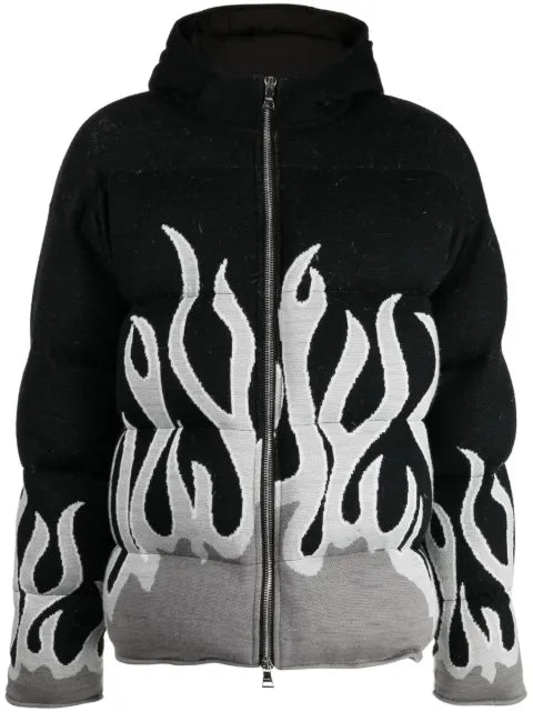 Haculla Up In Flames zip-up puffer jacket