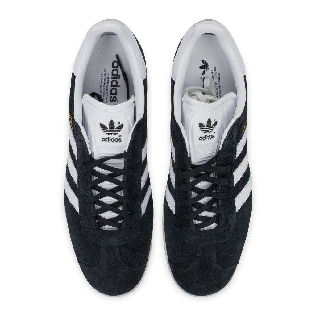 BLACK/WHITE/GOLD GAZELLE SNEAKERS