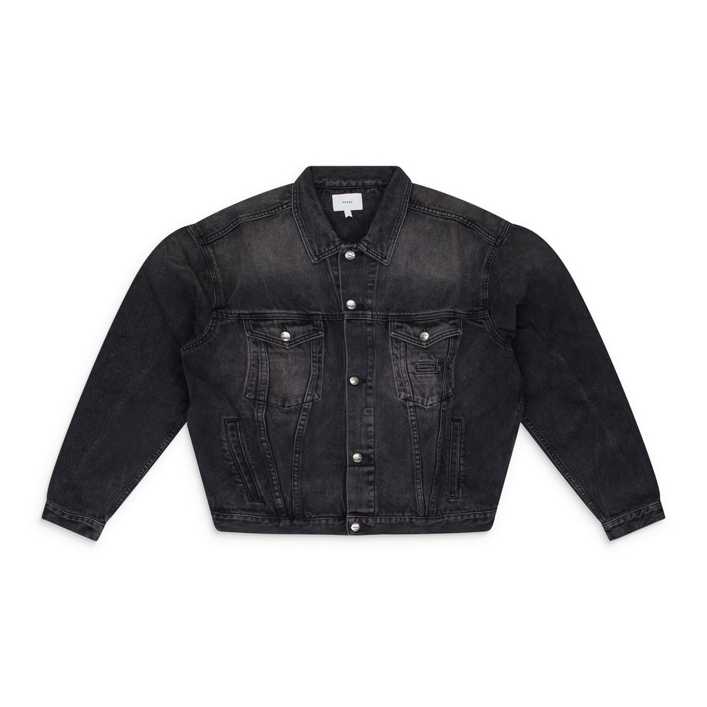 BLACK OVERSIZED DENIM TRUCKER JACKET