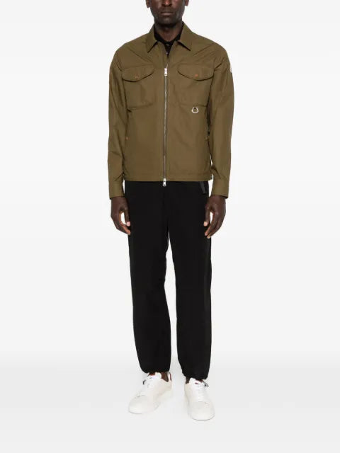 Moncler cotton poplin long sleeve zip-up shirt jacket