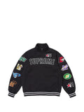 Supreme logo-patch zip-up jacket