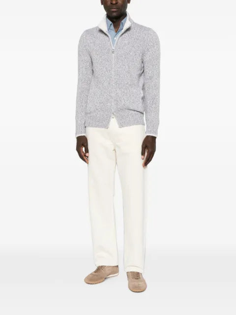 Gran Sasso zip-up marl-knit cardigan