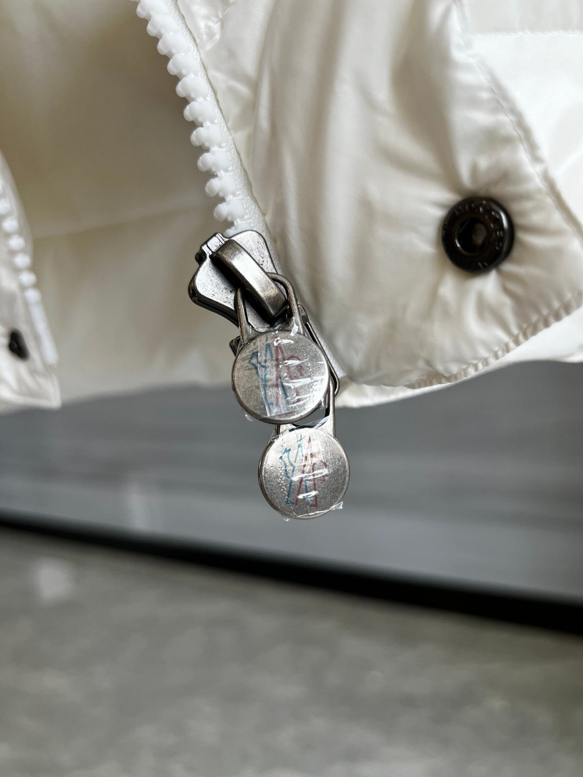 Moncler Puffer Vest in White with Glossy Finish