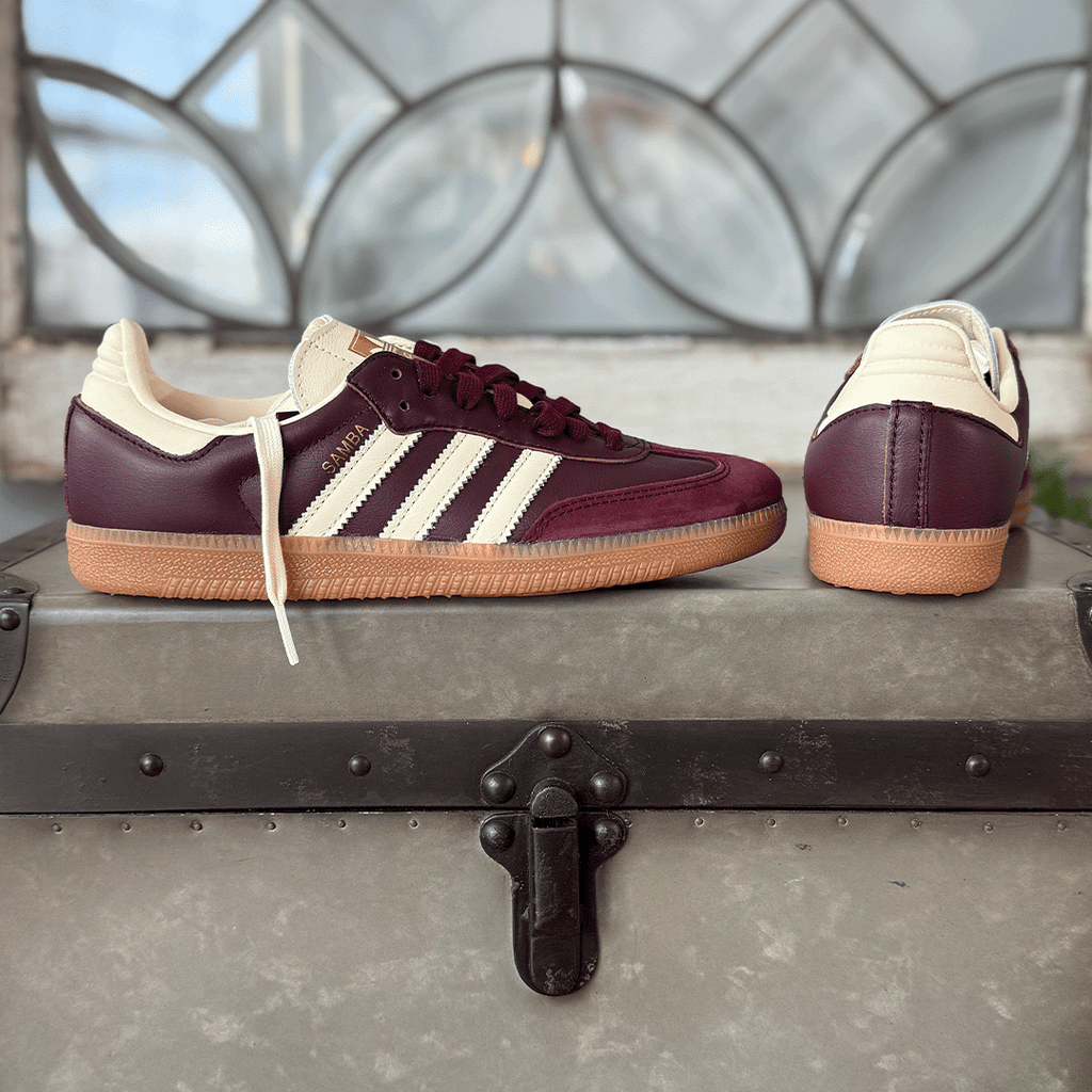 adidas Samba OG Maroon Gold Metallic Women's