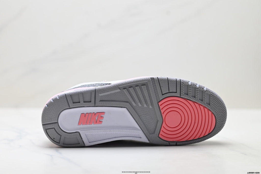 Air Jordan 3 Retro White Grey Pink Sneakers