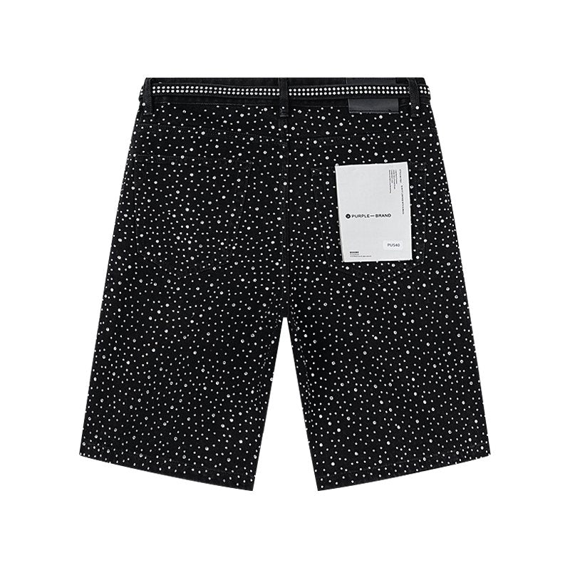 Purple Brand Rhinestone Denim Shorts