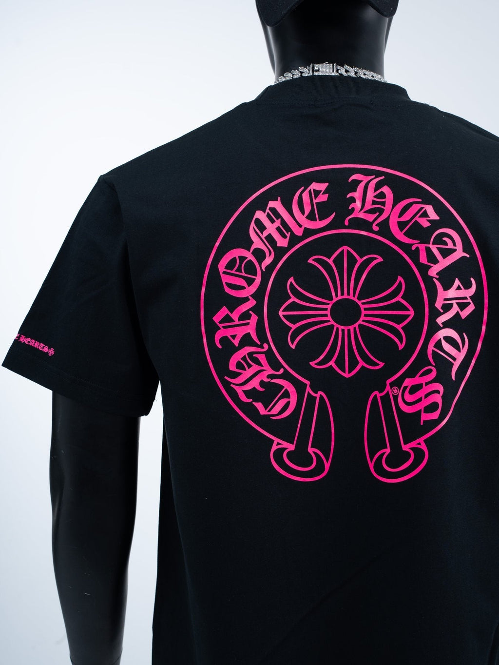Chrome Hearts Pink Back Graphic Pocket T-Shirt