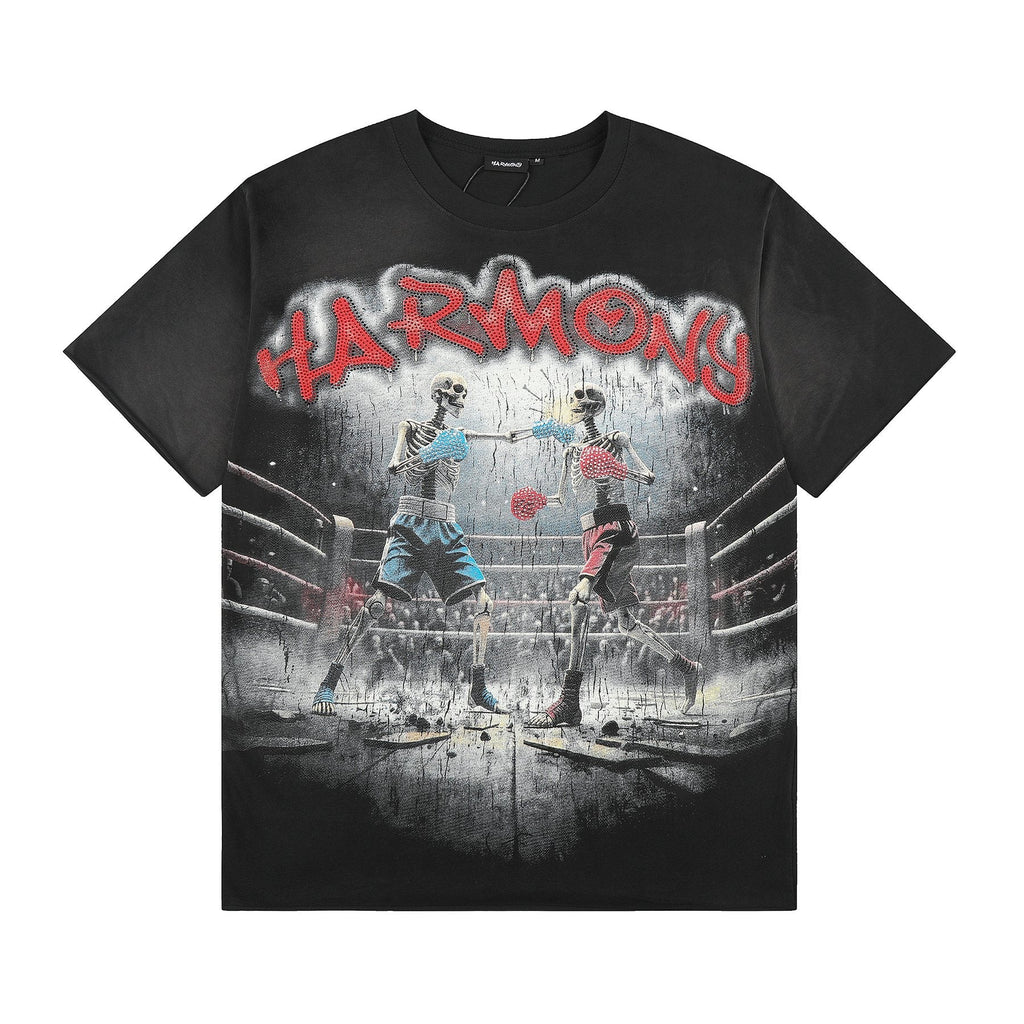 HARMONY Boxing Skeleton Graphic T-Shirt
