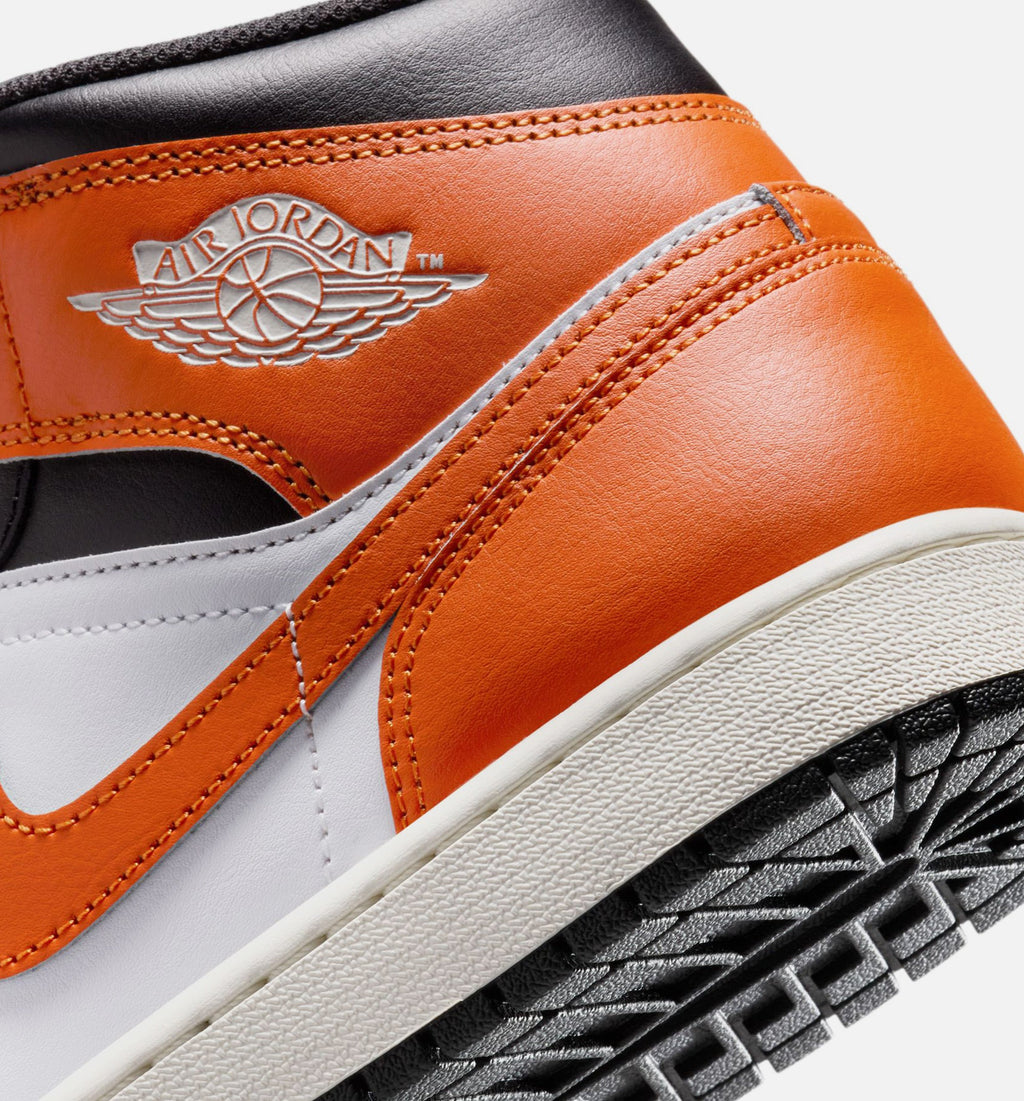 Air Jordan 1 Mid Men's Lifestyle Sneakers - Starfish/White/Sail/Black