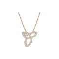 Harry Winston Style Three-Leaf Clover Cubic Zirconia White-Gold-Plated Necklace