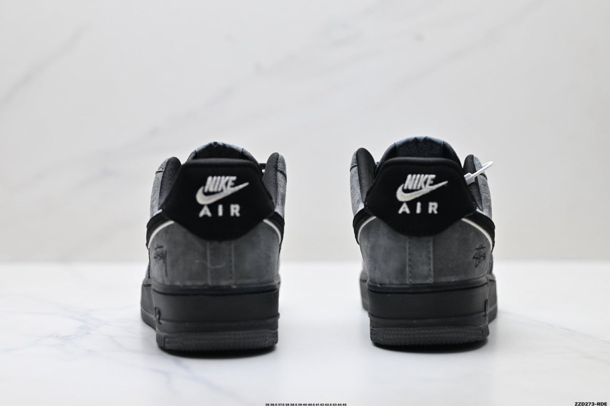 Nike Air Force 1 Low Charcoal Black Unisex Sneakers Style 08