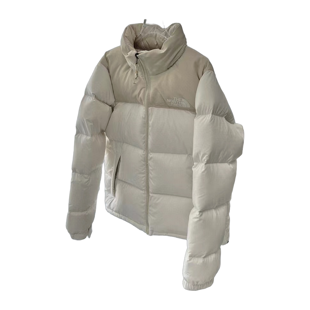 The North Face Cropped Stand-Collar Puffer Jacket – Cream