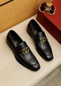 Valentino Gold-Tone V Hardware Loafers