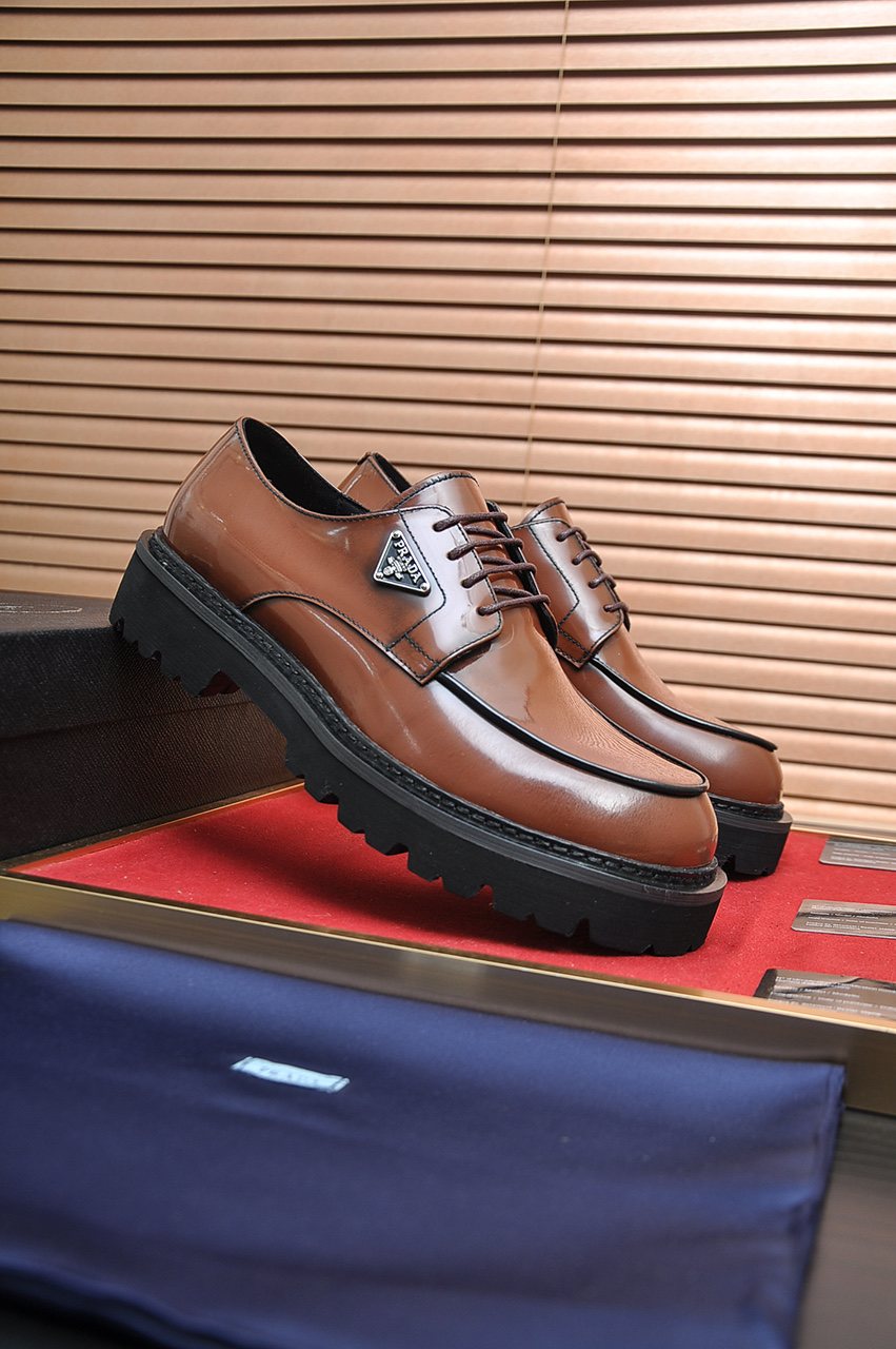 Prada Lug-Sole Lace-Up Derby Shoes