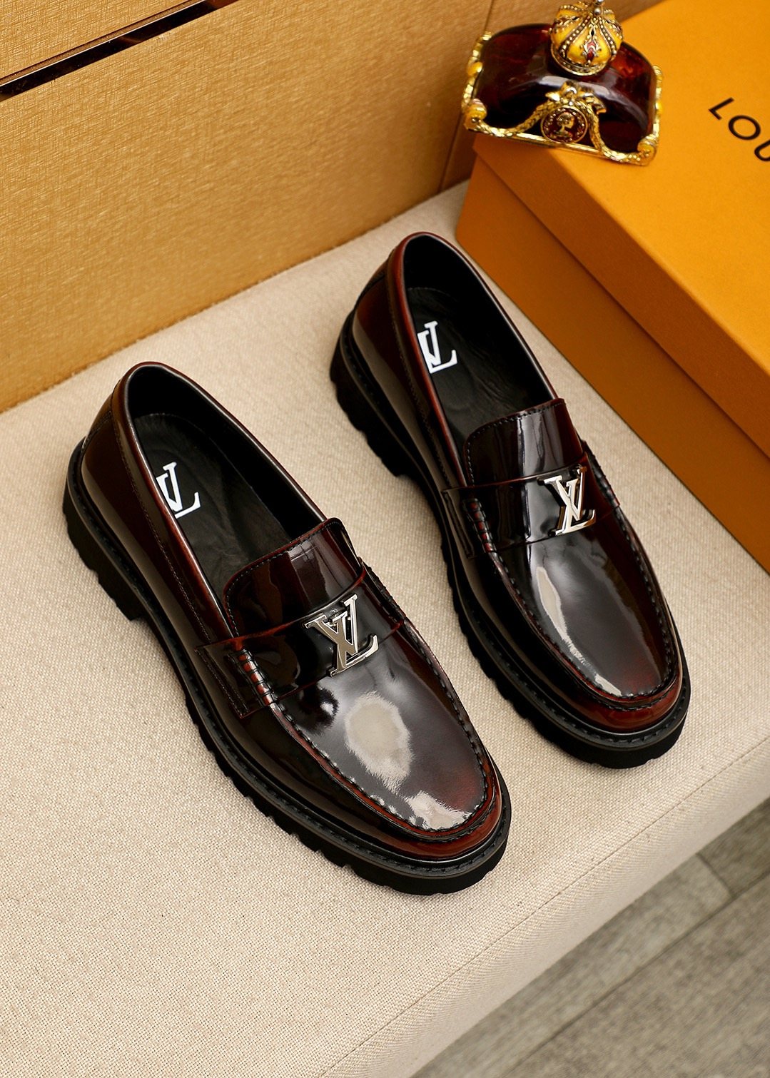Louis Vuitton Glossy Lug Sole Loafers